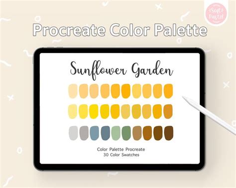 Procreate Color Palette Sunflower Garden Color Swatches Instant