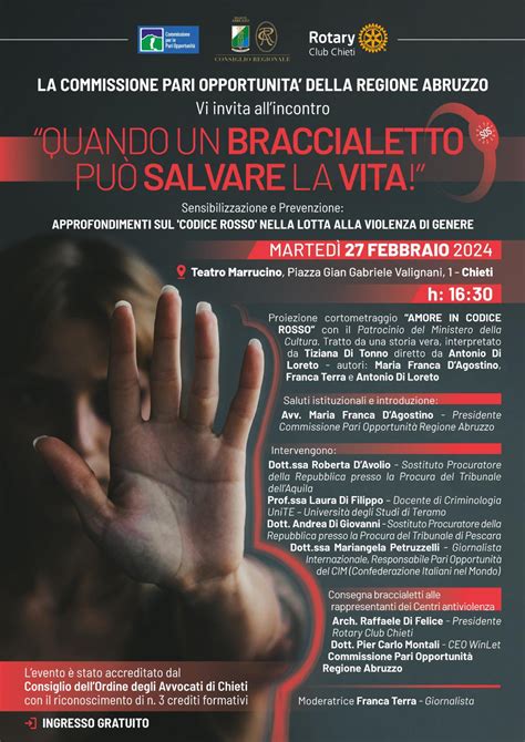 Violenza Di Genere Domani A Chieti La Consegna Dei Braccialetti