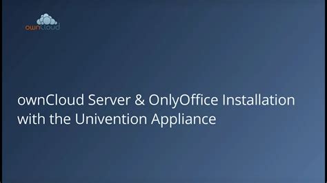 Owncloud Server And Onlyoffice Installation With The Univention