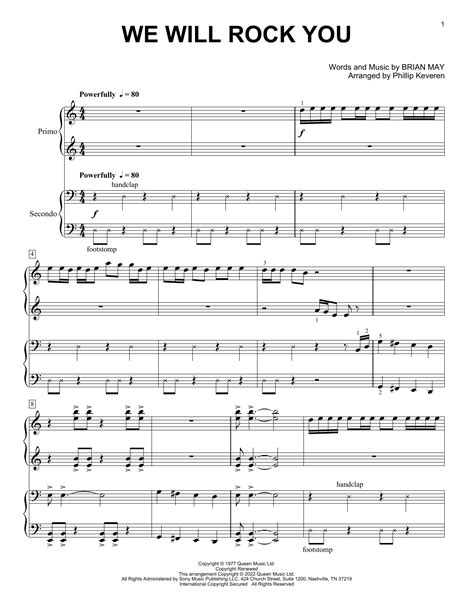 Queen We Will Rock You Arr Phillip Keveren Sheet Music Notes