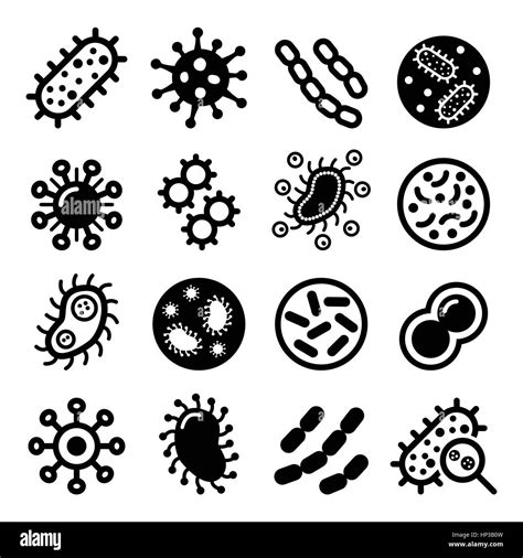 Bakterien Superbug Virus Icons Set Vektor Icons Set Verschiedener