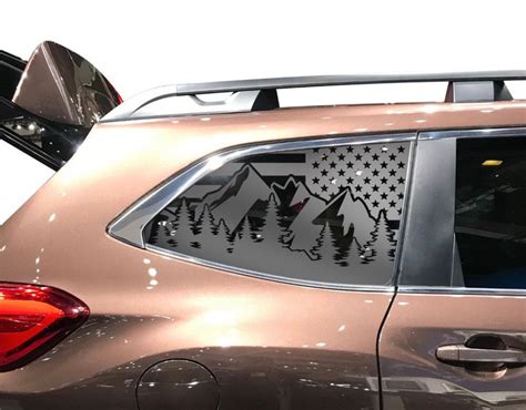 Subaru Ascent Outdoor Mountain Scene Usa American Flag Window