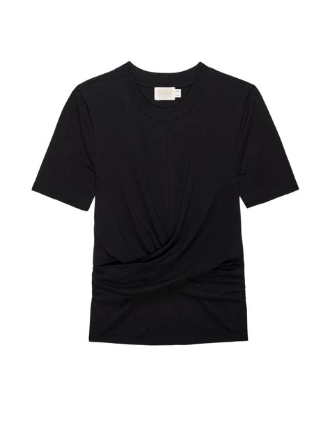 Talia Wrap Tee Black Nation