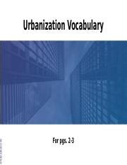 Understanding Urbanization Key Terms And Concepts Course Hero