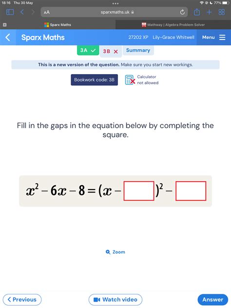 Thu May Aa Sparxmathsuk E Sparx Studyx