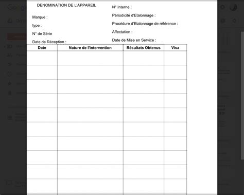 Fiche Intervention Informatique Excel