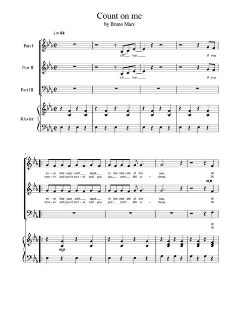 Count On Me By Bruno Mars Sheet Music For Piano Download Free In Pdf Or Midi