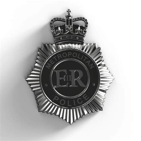 3d uk police helmet badge