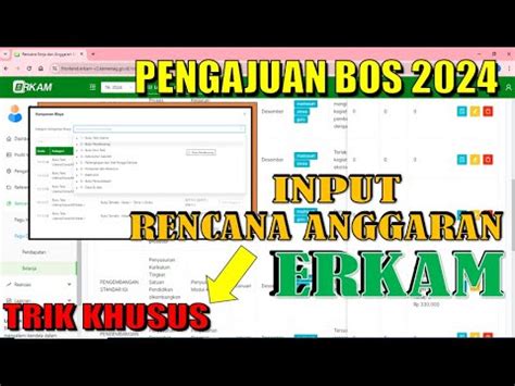 Cara Mengisi Rencana Anggaran Dana Di Erkam Youtube