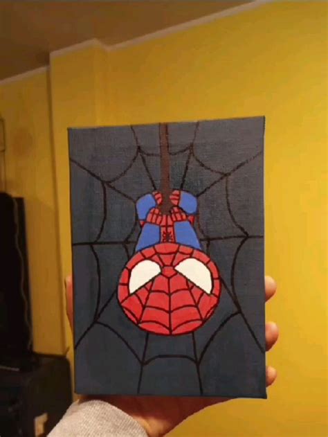 Spiderman Animado Cuadro Decorativo En Lienzos Pintados