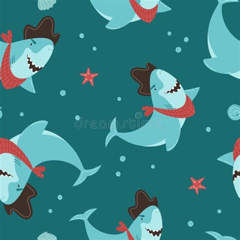 Cute Pirate Shark Stock Illustrations 445 Cute Pirate Shark Stock