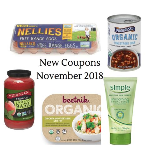 New Organic Coupons- November 2018 - All Natural Savings