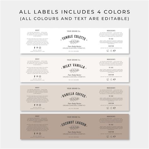 Editable Cosmetic Jar Labels Template Printable Beauty - Etsy