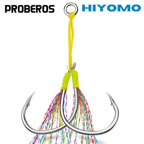 Proberos 2 ค Cast Metal Jig Assist Hook Barbed 1 0 2 0 3 0 4 0 5