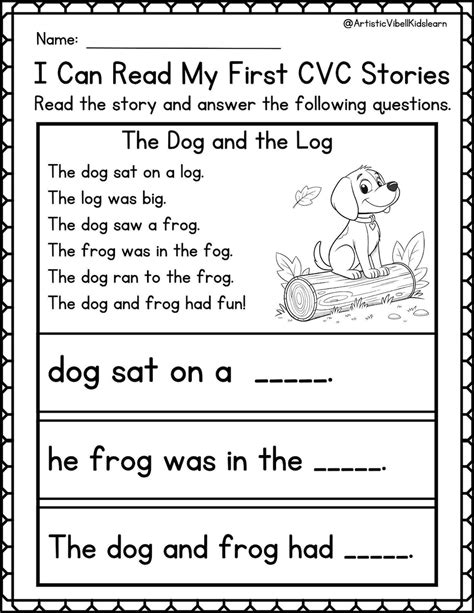 cvc reading comprehension worksheets worksheets template