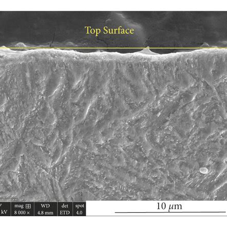 Sem Images And Hardness Profiles Of The Cross Sectional Microstructure