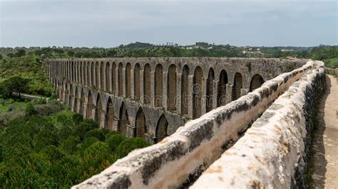 Aqueduct of Tomar Near the Templar Castle. Tomar, Portugal Stock Photo ...