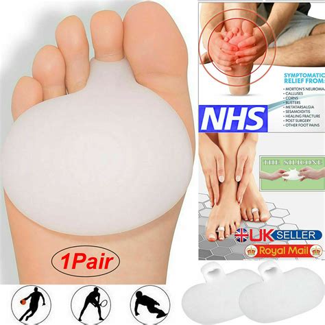 2 X Gel Metatarsal Sore Ball Of Foot Pain Cushions Pads Insoles Forefoot Support Ebay