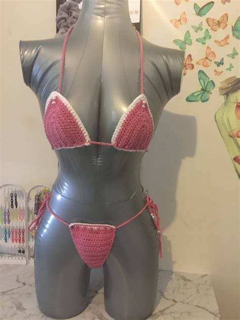 Crochet Bikini Handmade Crochet Swimwear Colourful Cheeky Crochet Thong Bikini Etsy