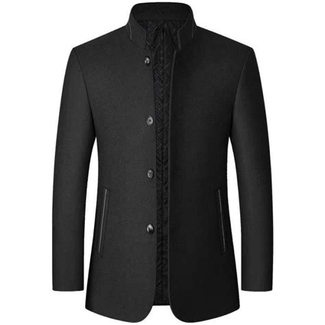 Manteau Caban Veste Blazer En Laine Pour Hommes Manteaux Col Montant