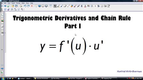 Trigonometric Derivatives With Chain Rule 2 Youtube