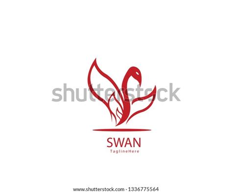 Abstract Flying Swan Logo Vector Stock Vector Royalty Free 1336775564