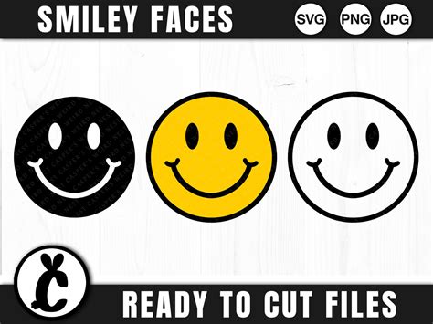 Smiley Faces Svg Png  Commercial Use Instant Etsy