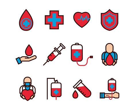 Set Of Blood Donor Icons