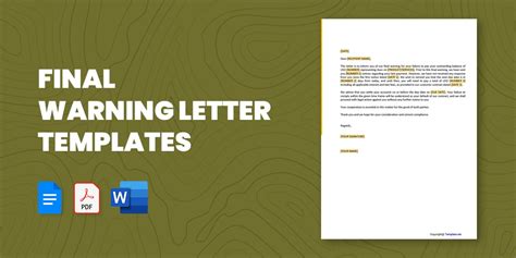 13 Final Warning Letter Template 13 Word Pdf Format Download