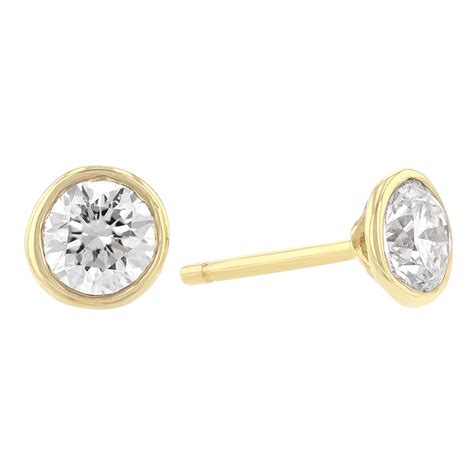 Diamond Bezel Set Stud Earrings In Yellow Gold Borsheims