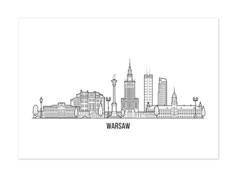 Warsaw Skyline Poster City Wall Art Minimalist Poster European City