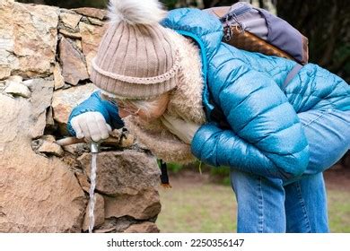 Mature Caucasian Woman Quenches Her Thirst Stock Photo Shutterstock