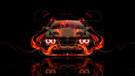 Картинки tony kokhan bmw m5 e39 fire car front orange flame