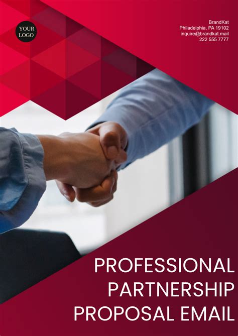 Free Professional Partnership Proposal Email Template to Edit Online