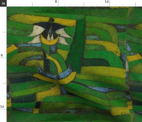 WHITE BLOSSOM IN THE GARDEN PAUL KLEE Fabric Spoonflower