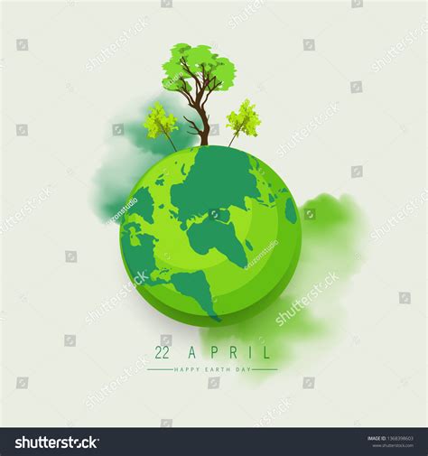 Happy Earth Day Banner Illustration Happy Stock Vector Royalty Free