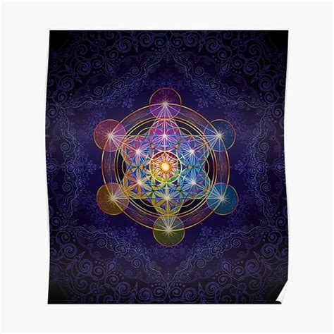 Metatron S Cube Merkabah Premium Matte Vertical Poster Sold By J