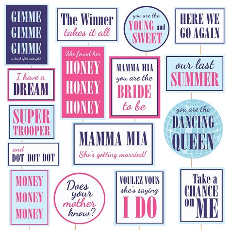 Mamma Mia Bachelorette Party Photo Booth Props Disco Bridal Shower Abba