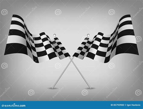 Checkered Flags Racing Symbol On White Vector Illustration