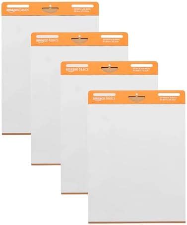 Amazon Basics Sticky Easel Flip Chart Pads Rectangular Pack X