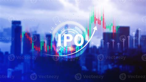 Ipo Initial Public Offering Concept Virtual Ipo Word With Stock Graph