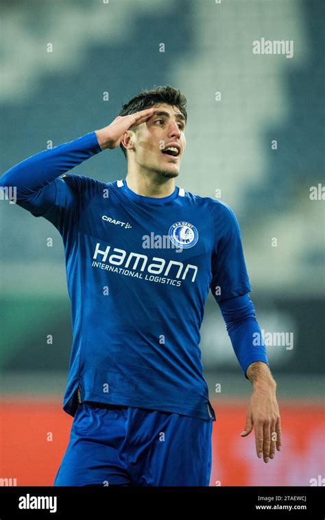 Gent Belgium 30th Nov 2023 Gent S Omri Gandelman Celebrates After