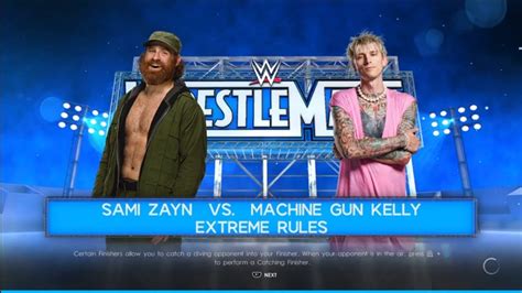 Sami Zayn Vs Machine Gun Kelly WrestleMania 38 Unsanctioned Match WWE