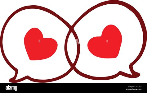 Two Red Heart In Speech Bubbles Vector Stock Vector Image Art Alamy