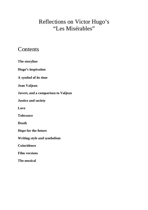 Discussion and analysis of characters and themes in Les Miserables ...