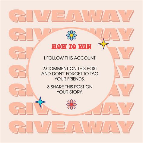 Social media giveaway editable post template in retro style 16397227