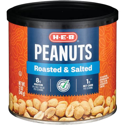 H E B Salted Roasted Peanuts Shop Nuts Seeds At H E B