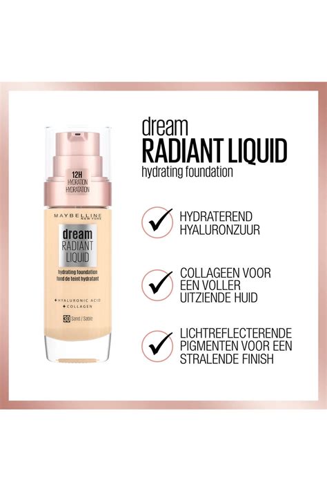 Maybelline New York Dream Radiant Liquid Foundation 10 Porcelain Ivory Wehkamp