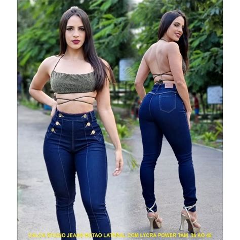 Calca Studio Jeans Cetin Power C Lycra Botar Lateral Se Adapta No Corpo