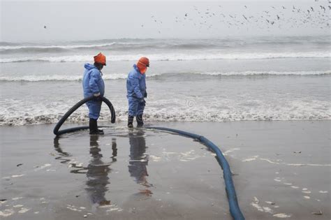 Contaminación Del Perú Lima Con Catástrofe De Derrame De Petróleo Y